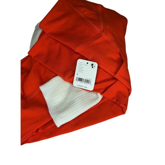 Free People Movement orange High-Rise 7/8 Leggings Sock Cuffs Size S NewWTags - Picture 7 of 10